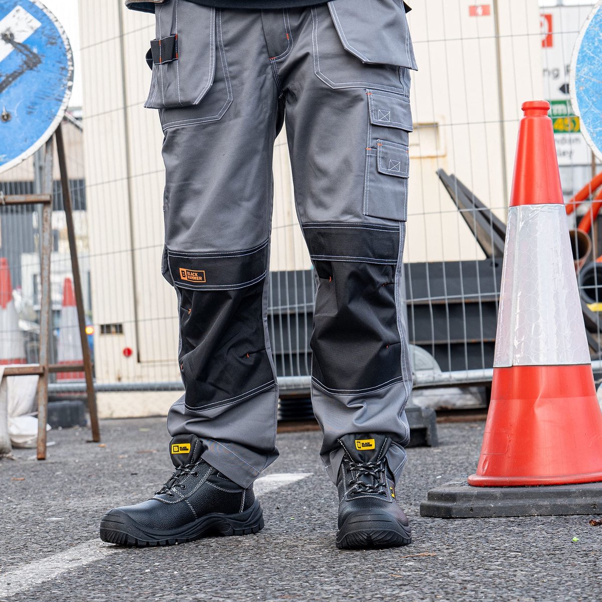SnelShoppen - Heren Veiligheidsschoenen Werkschoenen S3 SRC Lichtgewicht Stalen Neus Leer Zwart 45 EU - Ideaal voor Bouw en Industrie