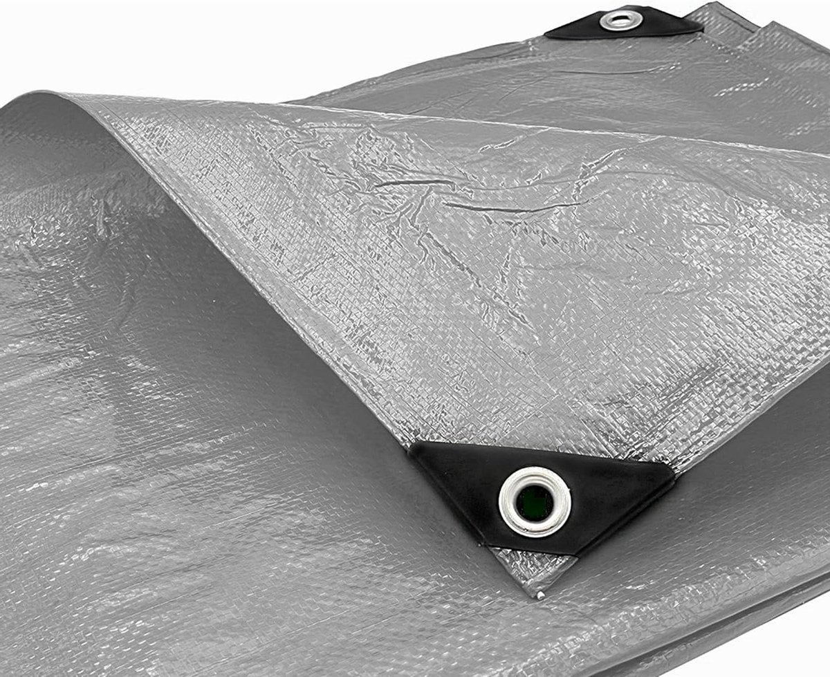 Dekzeil - Beschermhoes - Buiten beschermen - Waterdicht materiaal - 4 x 4 meter - Grijs