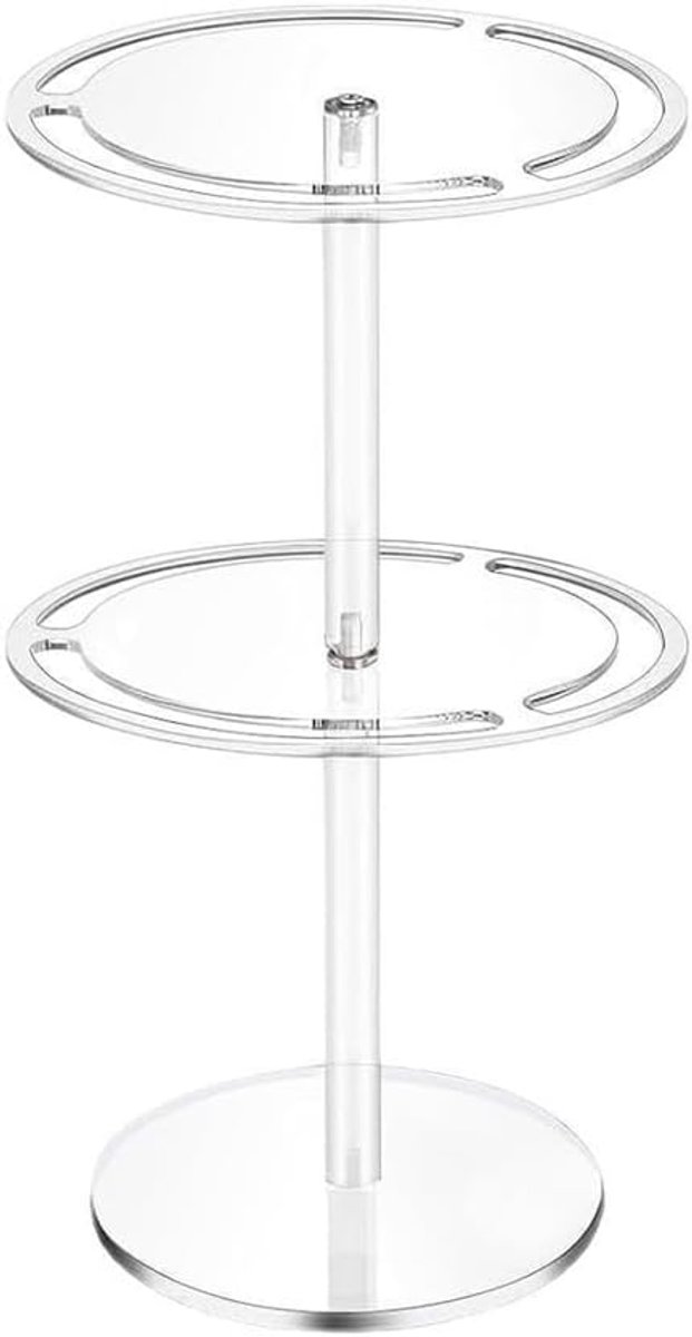 SnelShoppen - 360 Graden Rotatable Zonnebrilhouder Organizer - 2 Laags Acryl Brilhouder Stand voor 24 Zonnebrillen - Ideaal voor Dressoir en Bureau