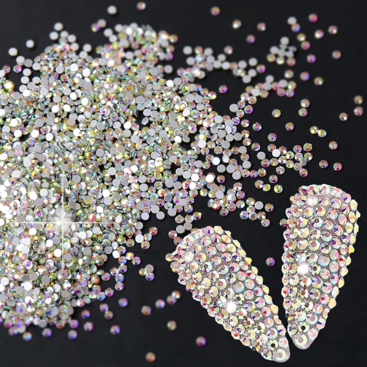 SnelShoppen - 1440Pcs Rhinestone Nagelkunst, 2mm Crystal AB Glas Strass Steentjes voor Nagels, Kleding, Gezicht en Creatief Knutselen