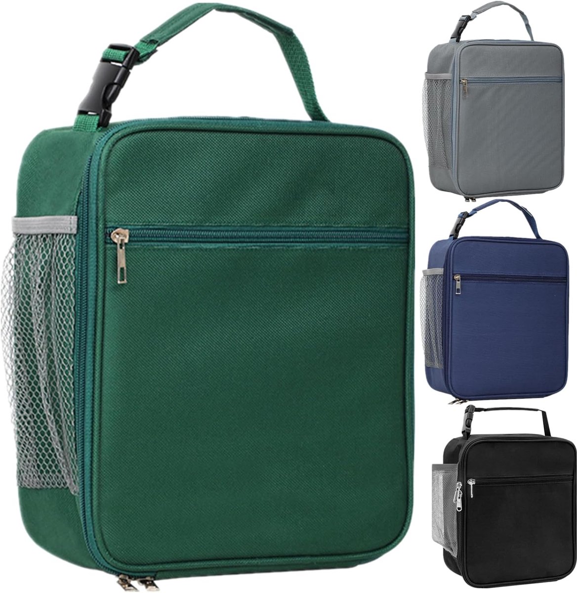 Lunchtas - Geïsoleerde Lunchbox - Compacte Koeltas voor Werk en School - Waterdicht en Opvouwbaar - Met Verstelbare Schouderband - 6.3 Liter - Groen