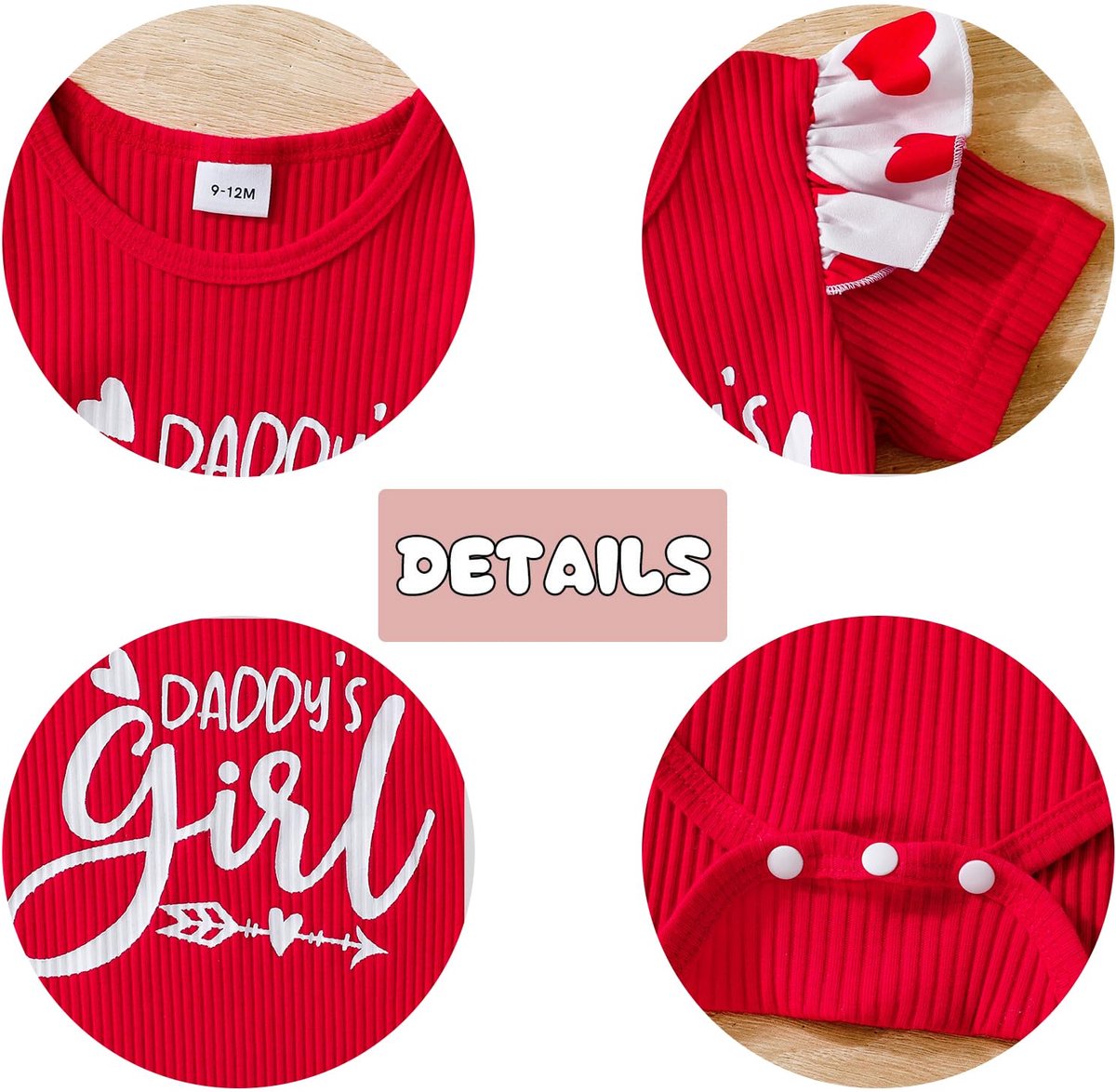 SnelShoppen - Kledingset voor Pasgeborenen, Zomer Romper Korte Mouwen, Letterprint, Geribbelde Romper met Denim Rok, Baby Kleding, Zomeroutfit 0-18 Ma