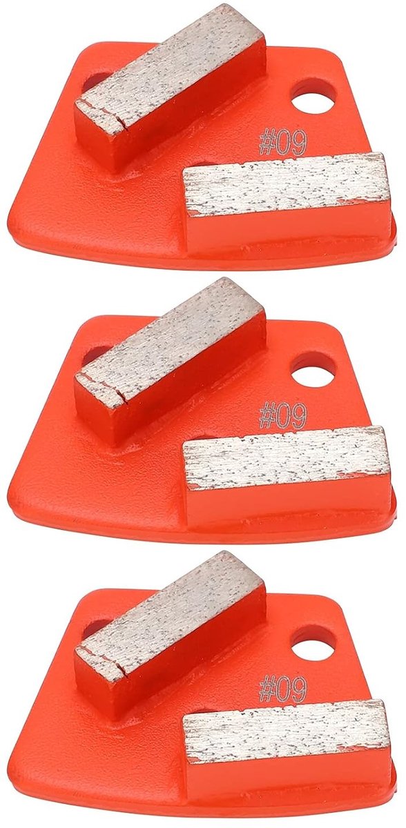 Diamant Slijpschoenen voor Betonslijpmachines - 3 Stuks Trapezium met 2 Tanden voor Agressief Snijden van Beton en Steen