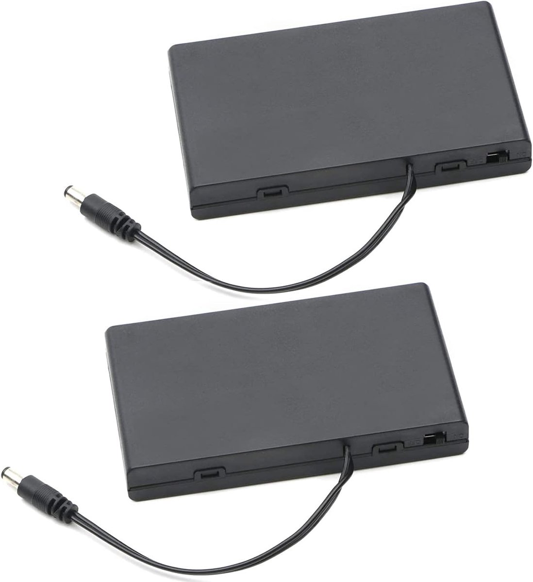 SnelShoppen - 2 Stuks 12V AA Batterijen Houder Plastic Batterij Opslagdoos met Trunk Lid en ON/OFF Schakelaar voor DIY, LED Verlichting, Speelgoed en