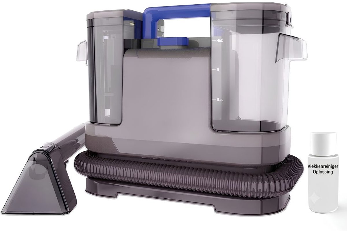JCP® Tapijtreiniger - Reiniger voor Tapijt en Meubels - Lichtgewicht Handmodel - Zwart - 28cm x 22cm x 28cm