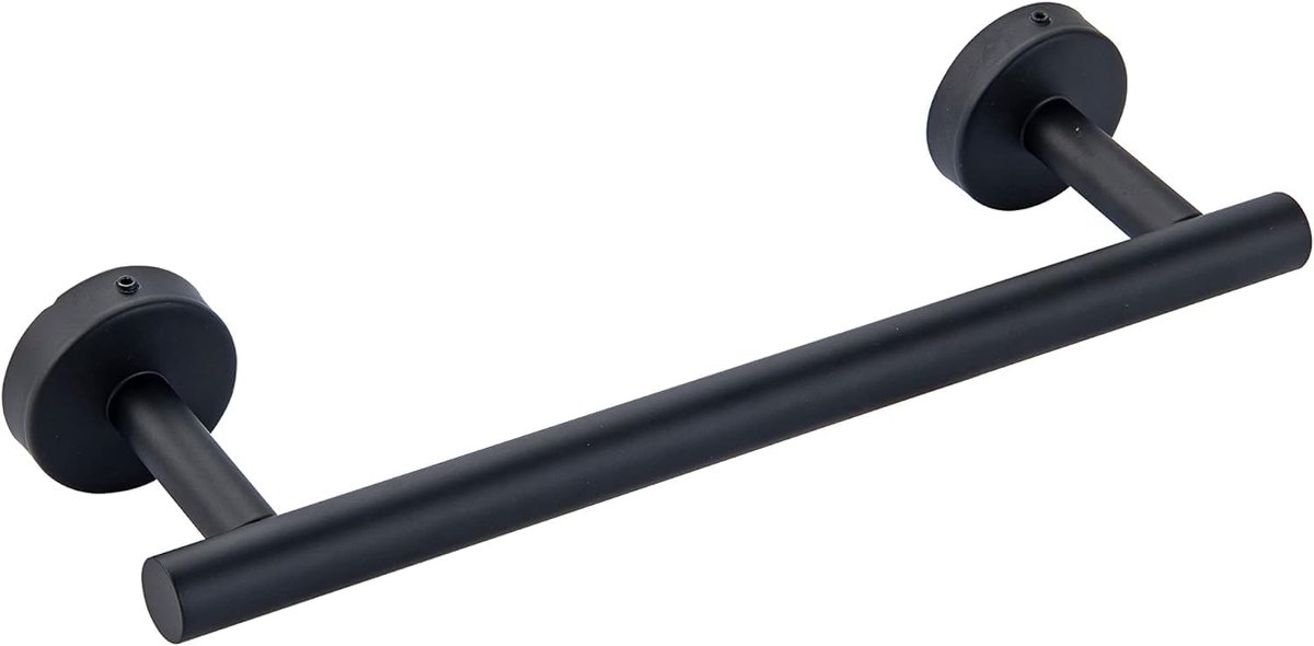 SnelShoppen - Handdoekhouder 40CM Mat Zwart RVS Towel Rail Wandbevestiging voor Badkamer en Keuken, Roestvrij Staal, Handdoek Hanger, 304 RUSTPROOF