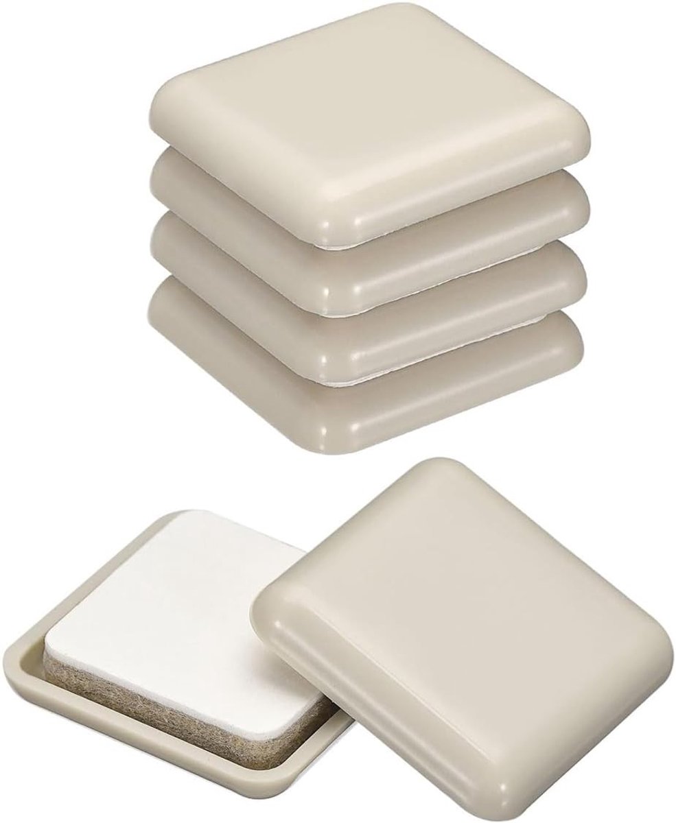 24 stuks zelfklevende meubelglijders 25x25x7mm voor tapijttegels, vinyl en houten vloeren, vierkante glijpads voor meubels en bescherming tegen krassen