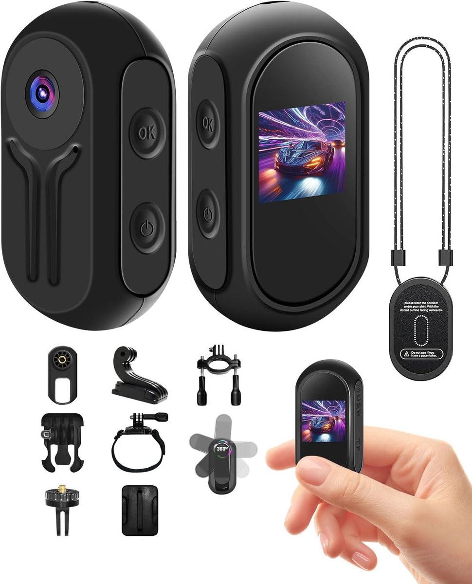 SnelShoppen - 1080P Mini Action Camera - Draagbare Actiecamera - Compact en Lichtgewicht - Ideaal voor Avonturen, Vakantie, Sport, Outdoor, Camping