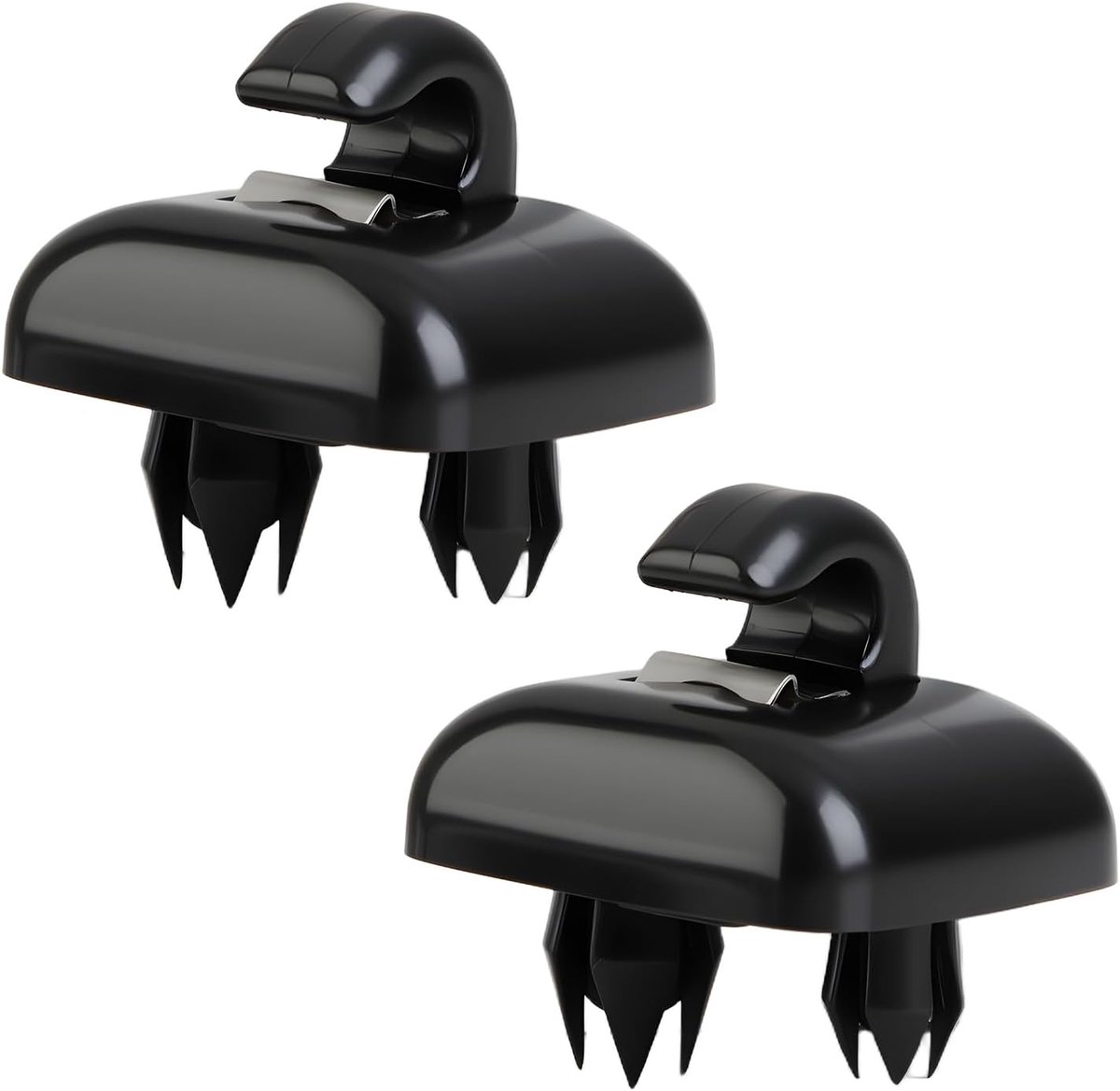 SnelShoppen - Pack van 2 Zwarte Zonnevisclip Houder voor Audi A1 A3 A4 A5 A6 A7 B6 B7 B8 Q3 Q5 S4 S5 - Eenvoudige Installatie en Stevige Grip