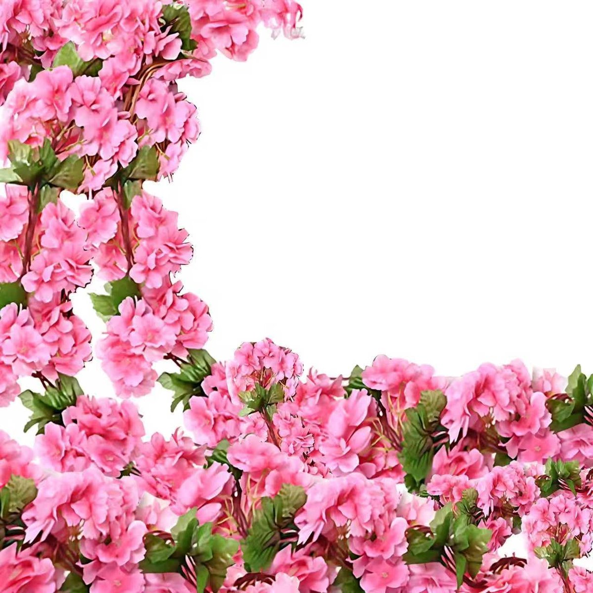 SnelShoppen - 2pcs 240cm Kunstmatige Kersenbloesem Bloemengirlandes - Realistische Roze Zijden Hangende Lianen voor Bruiloft, Feest, Wand, Slaapkamer
