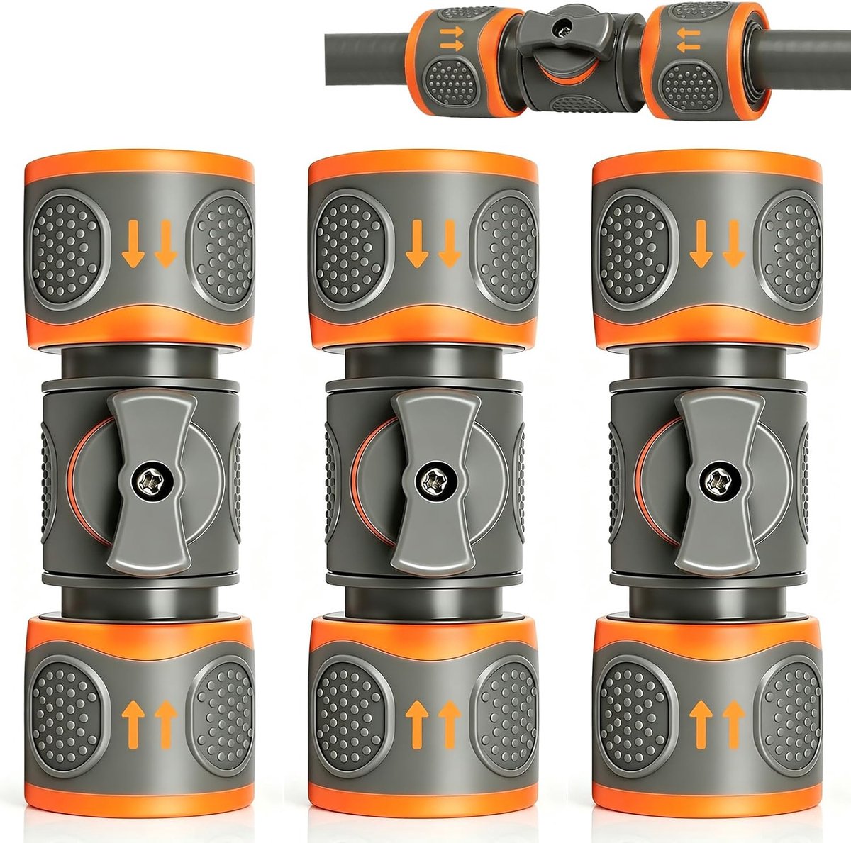 SnelShoppen - Slangkoppeling met Regelventiel 3 Stuks | Duurzaam Lekvrij Water Hose Shut Off Valve | ABS Materiaal, Compact en Licht voor Tuinbesproei