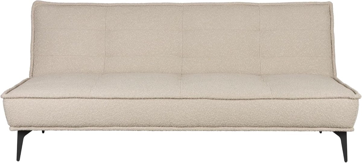 SnelShoppen - Cielke Sofa bed 2 personen | Lodge bed | Sofa bed Grijs | Perfect voor kleine appartementen en logeerkamers | Beige boucle polyester met