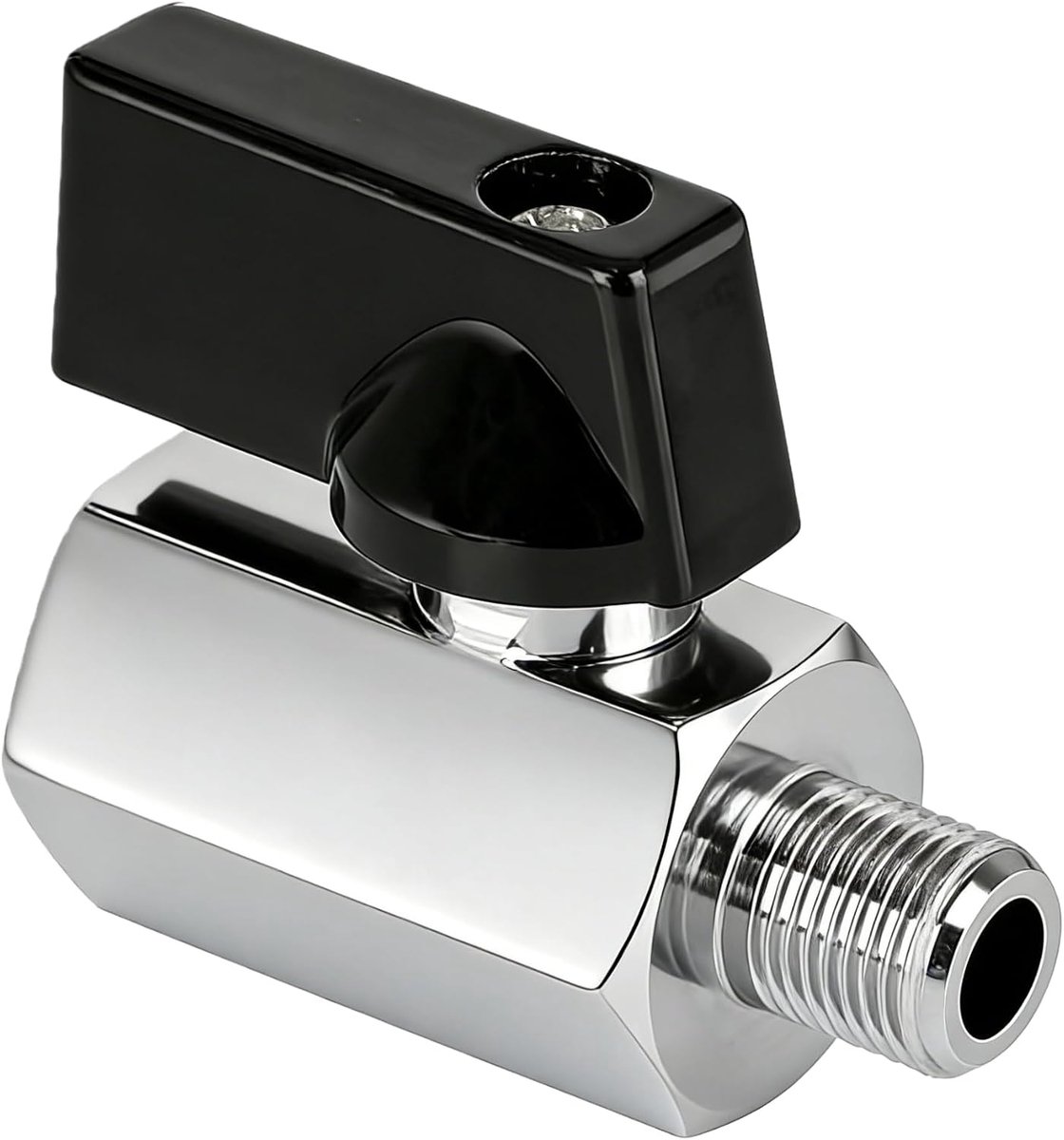 SnelShoppen - Brass Mini Ball Valve G1/8-inch, Kogelkraan, Mini Afsluitklep, Messing, Verchroomd, DN6, Voor Water- en Luchttoepassingen, 11.5 mm Binne
