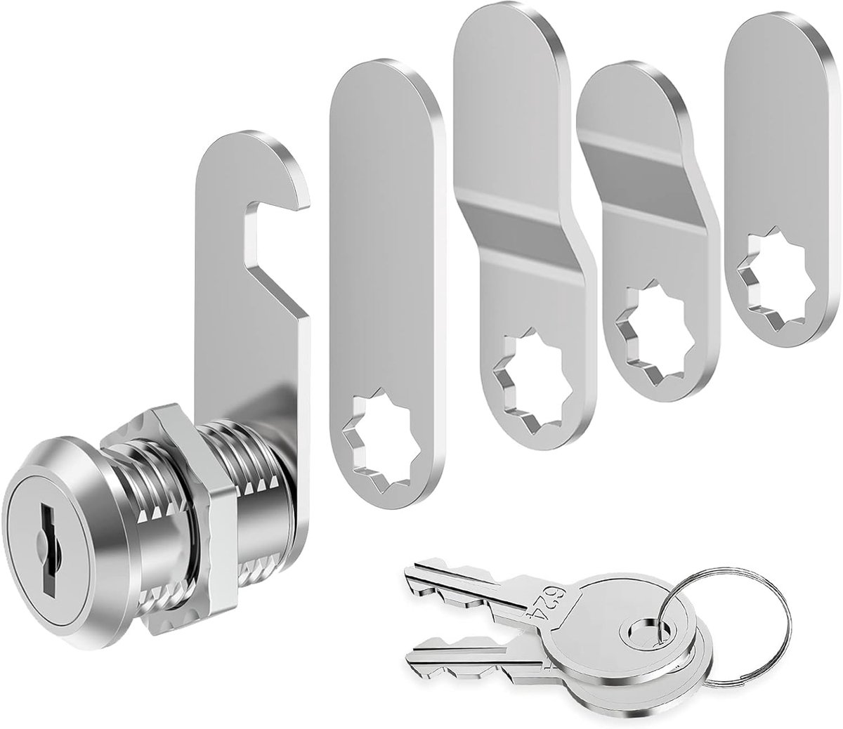 SnelShoppen - Letterbox Lock 20mm - Sleutelslot met 5 Verschillende Slotplaten - Kastslot, Meubelslot, Hefslot voor Postbussen, Kastdeuren - Duurzaam