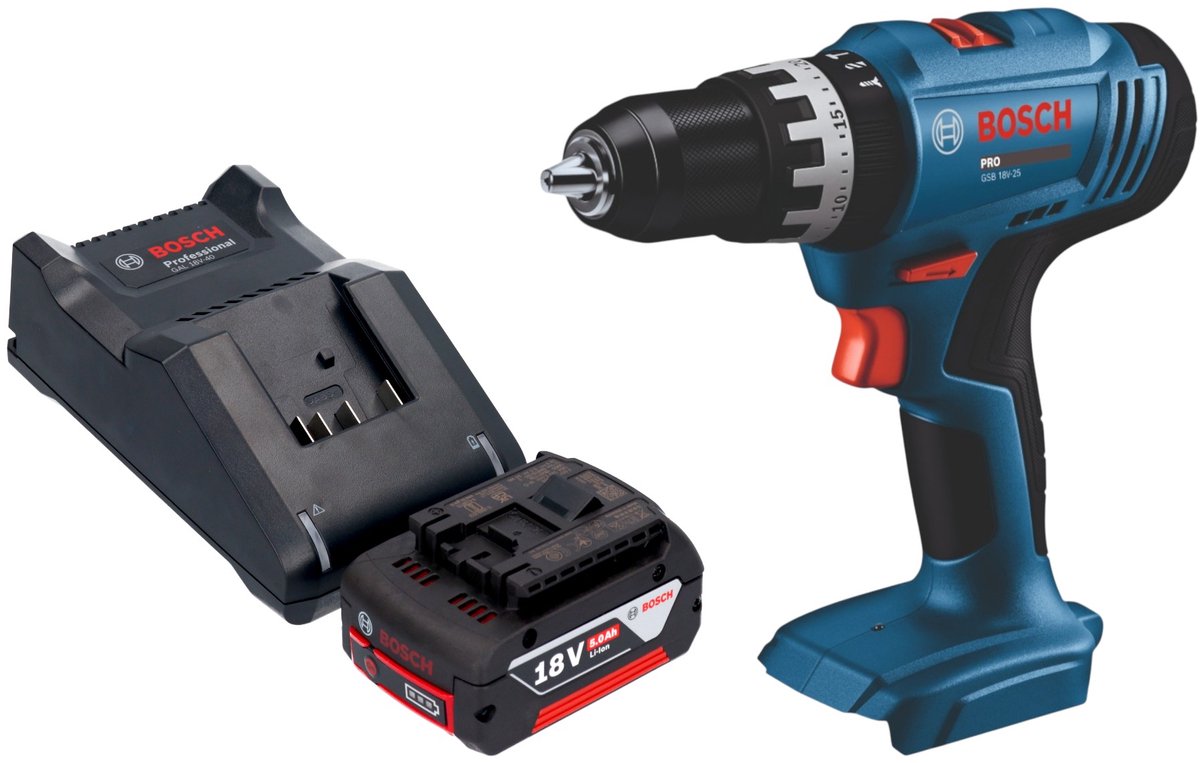 Bosch GSB 18V-25 Professional accu-slagboormachine 18 V 56 Nm ( 06019K9300 ) Solo - zonder accu, zonder lader