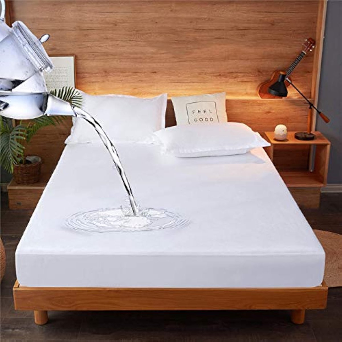 SnelShoppen - Waterdichte Mattresses Protector 90 x 200 cm - Fitted Sheet 30cm Deep - Ademend - Beschermhoes Matras - Geschikt voor Kinderen en Bedwet