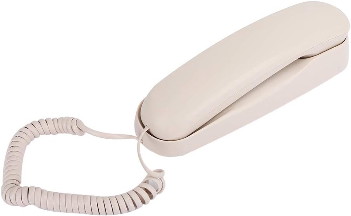 SnelShoppen - TC-990 Beige Telefoon - Wandtelefoon voor Thuis en Hotel - Compact & Draagbaar, Hoogwaardige ABS Materialen, Integratie Hoortoestellen