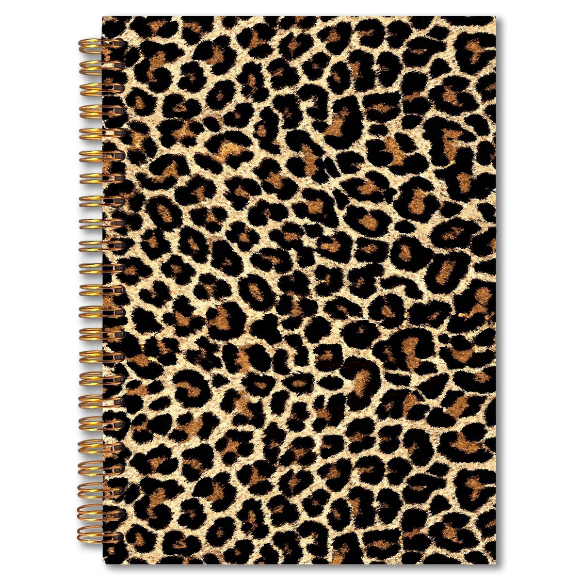 Spiraal Notitieboek - Harde Kaft - Bruine Luipaardprint