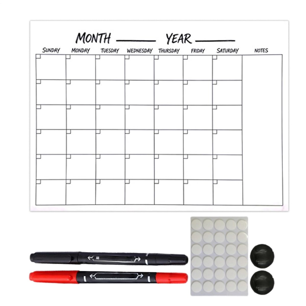 Wandkalender - Herbruikbaar en Schrijfbaar