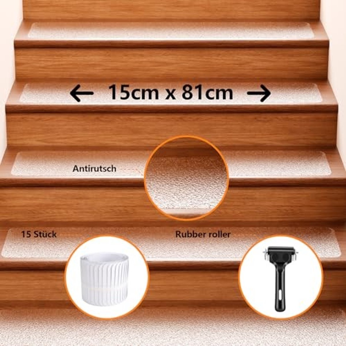 Antislip Trapmatten Set van 15 - Transparant Zelfklevend