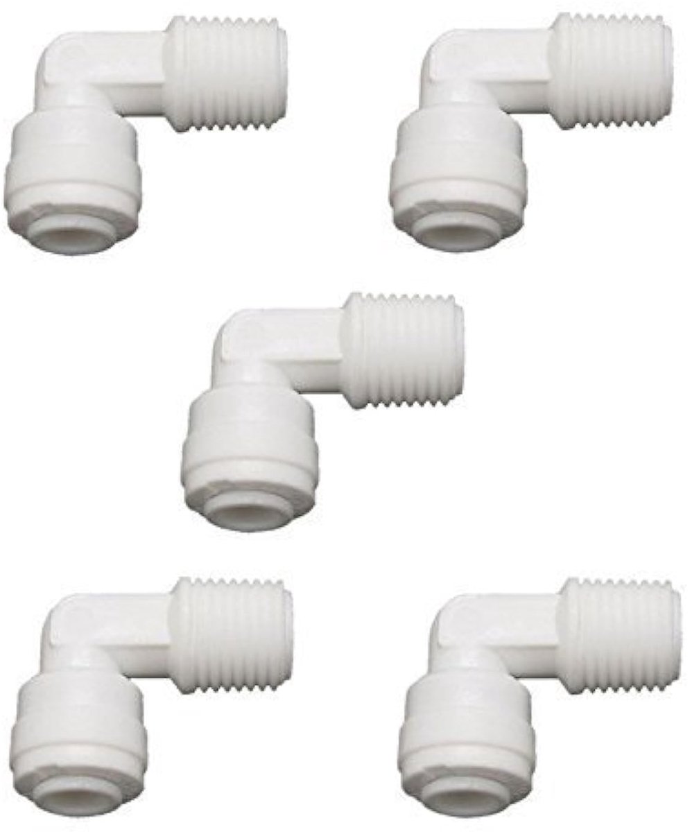 1/4" Mannetje Schroefdraad naar 1/4" Buigverbinding - Verpakking van 5