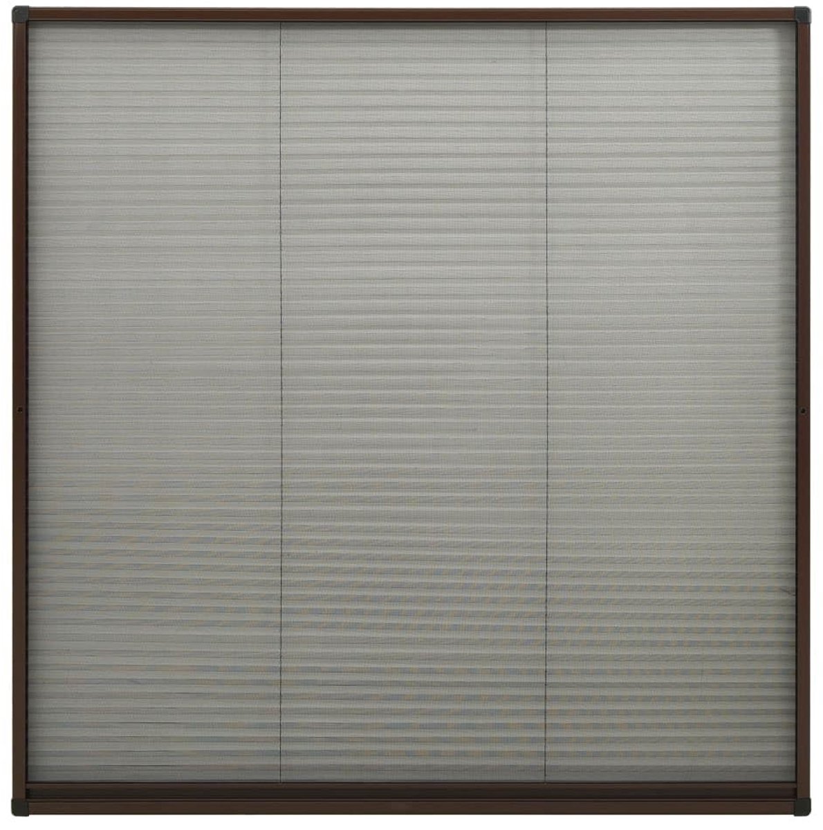 Geplooide Insectenhor Venster - Aluminium - Bruin 120x120 cm