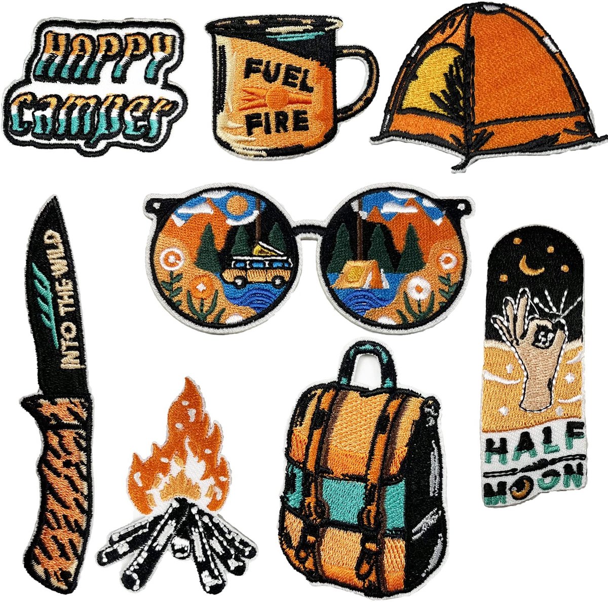 8 Stuks Strijkpatches - Voor Kleding en Accesoires - Oranje