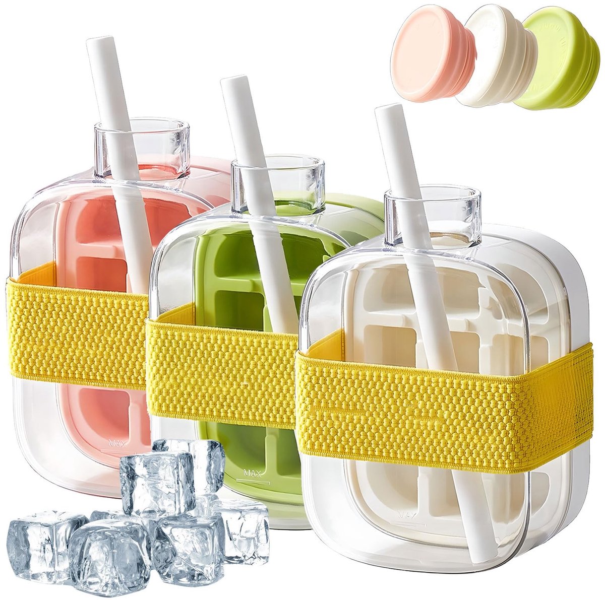 3 stks ijsblokjesmaker met deksel - 500 ml capaciteit