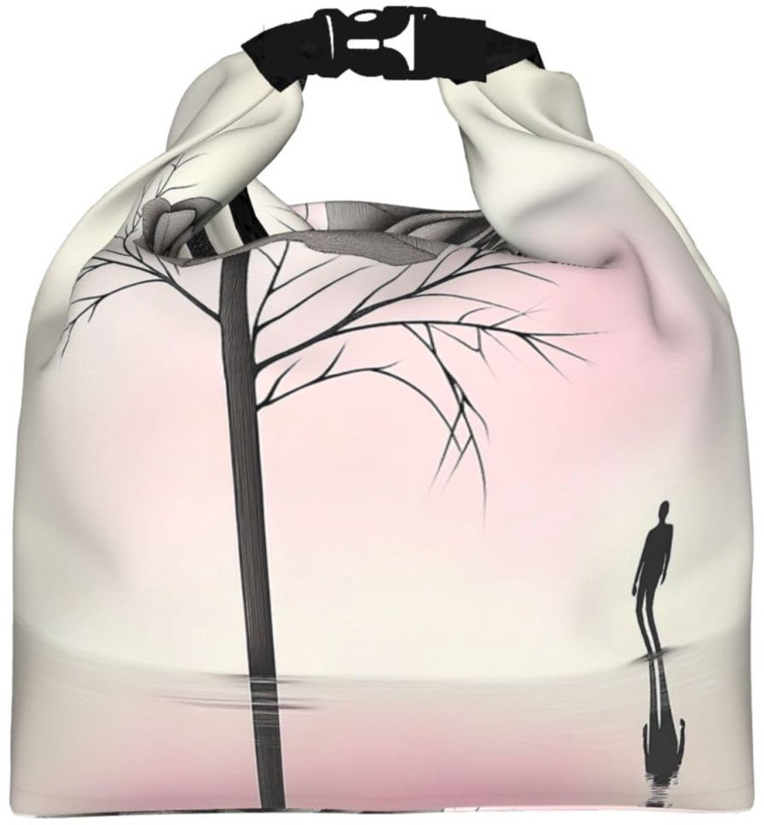 Geïsoleerde Lunch Bag - Roll Top met Rose Print - Verstelbaar en Lekvrij