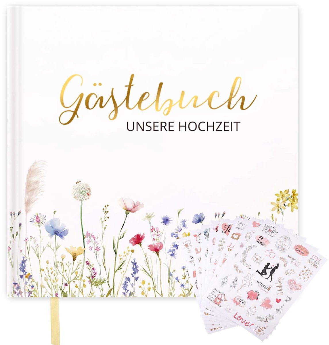 Trouwen Gastenboek met Elegante Harde Kaft - 72 Pagina's