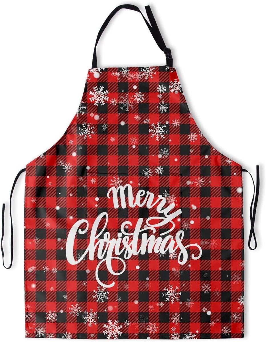 Grappige Kerst Schort, Verstelbaar en Waterdicht, Perfect voor Koken, Grillen en Feestjes