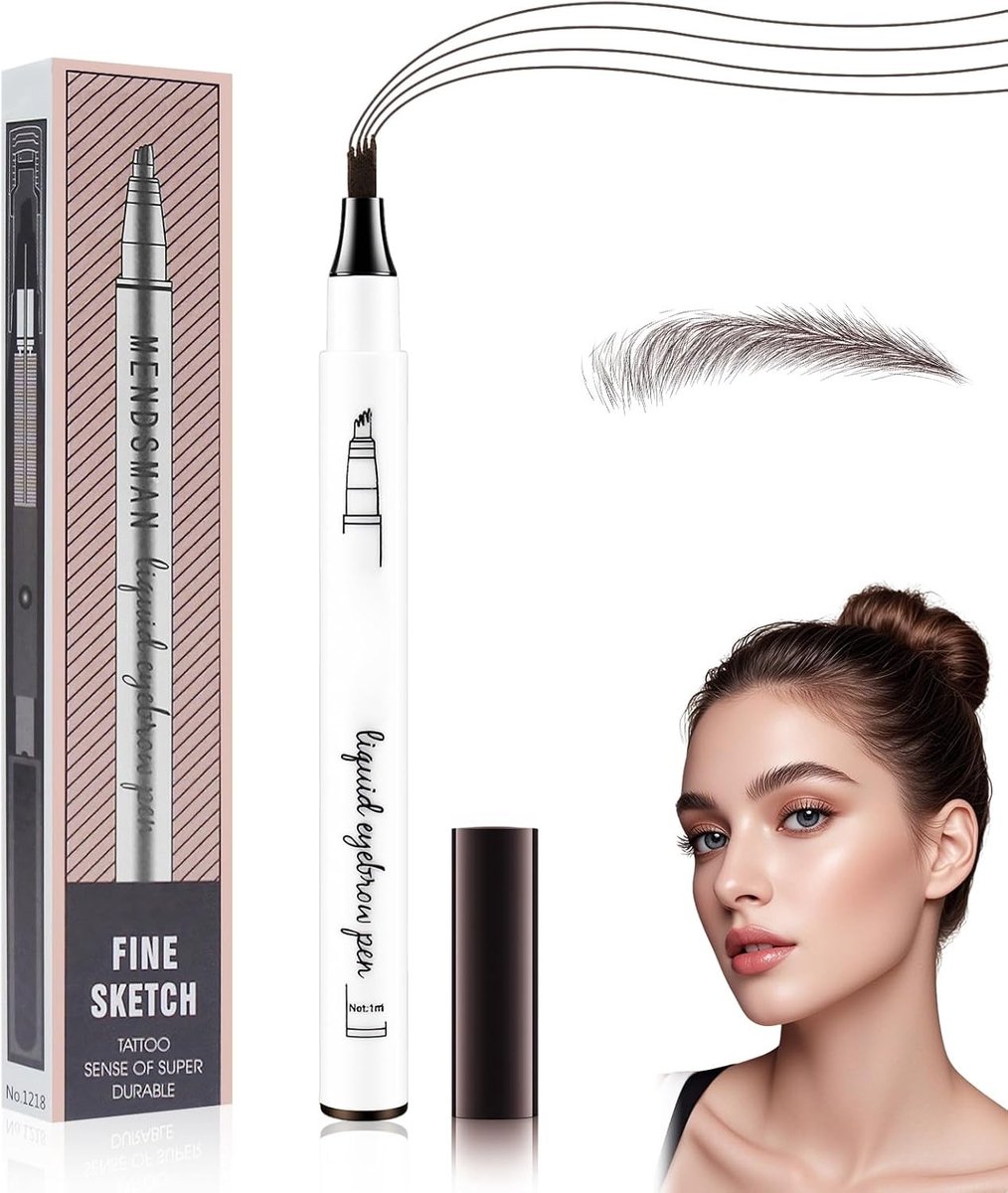Waterdichte wenkbrauwstift voor langdurige make-up, microblading effect, veegvast en nauwkeurig voor een natuurlijke uitstraling