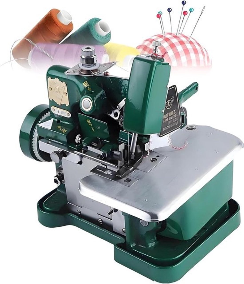 Overlock Naaimachine - Lockmachine Naaimachine - Naden Afwerken - Metalen Frame - 3000 SPM - Groen