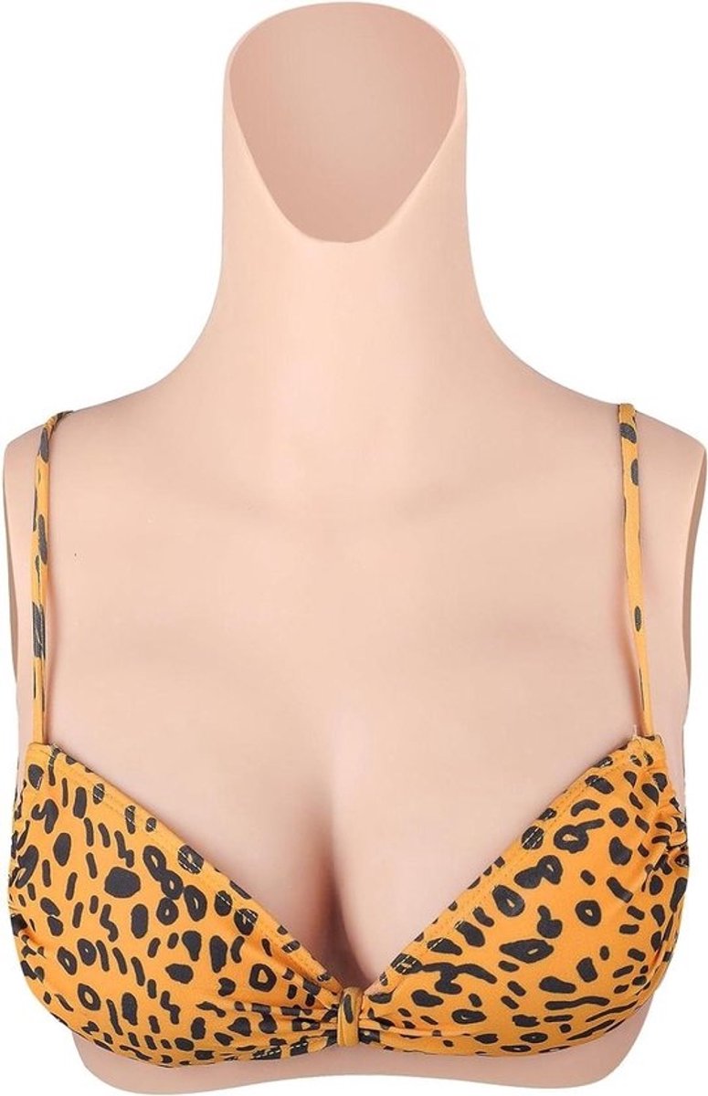 Siliconen Borstprothese - Kunstmatige Borstplaat - Drag Shows - Hoge Hals Stijl - 2.8 kg - Licht Beige