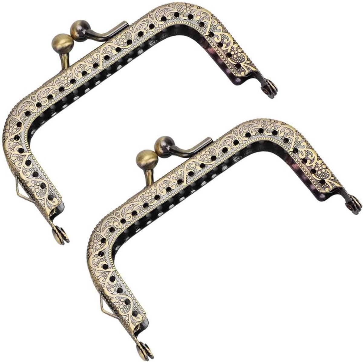 2 stuks vierkante zaksluitingen voor handgemaakte tassen, metalen kussluiting, vintage stijl, 8,5 cm, DIY accessoires