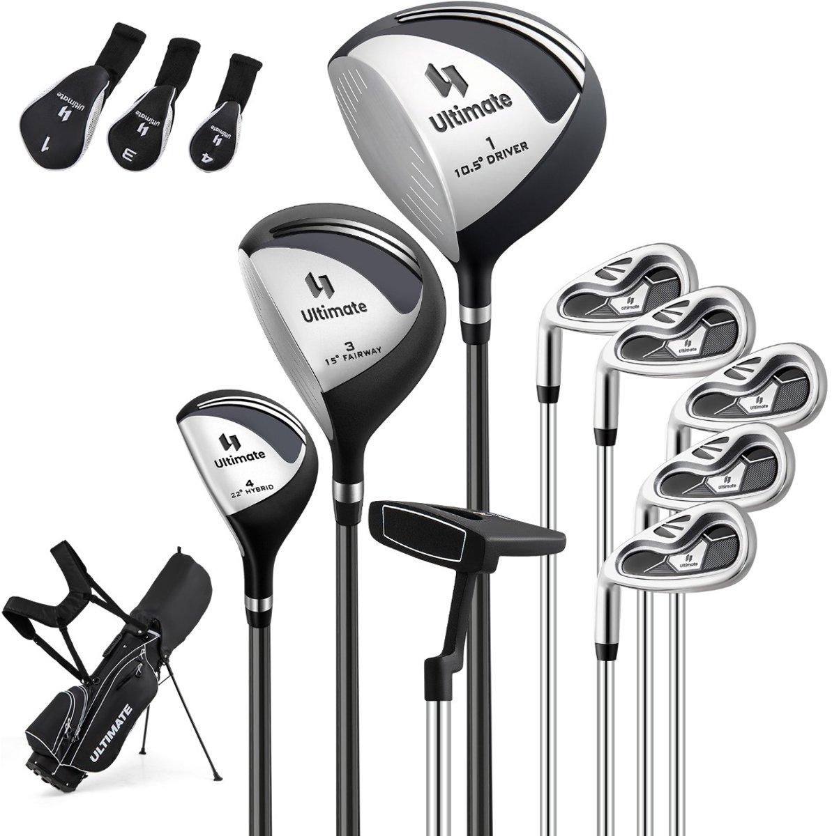 SureDeal® - Golf - Compleet Golfclubs - Tasset - Linkshandige Heren Draagbare - 83x51x96 cm - Donkerbruin