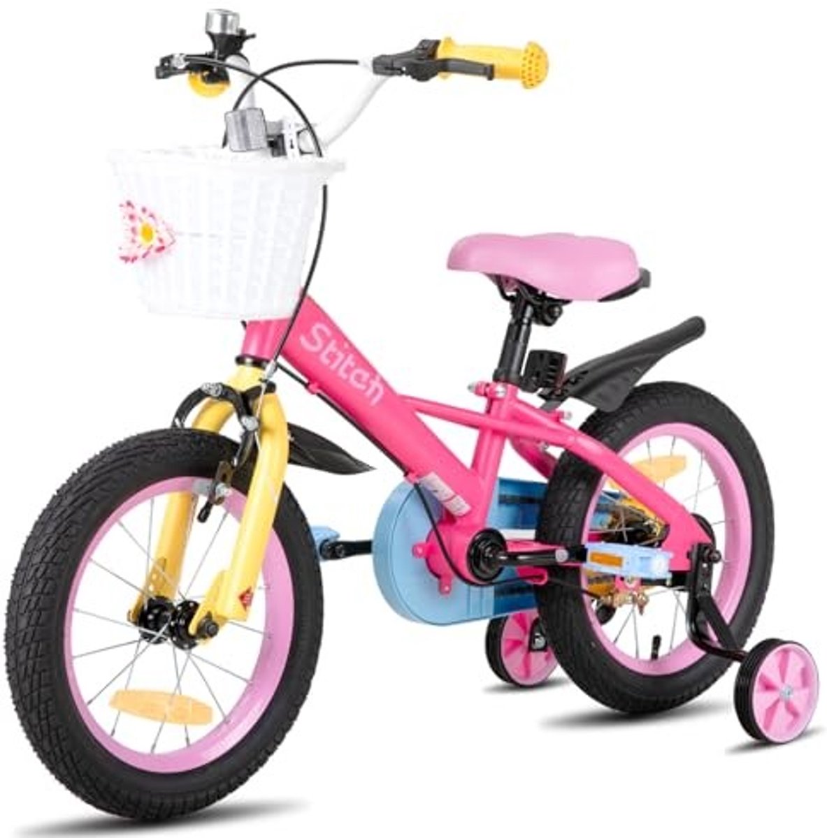 Kinderfiets met d en Steunwielen 14 Inch voor en
