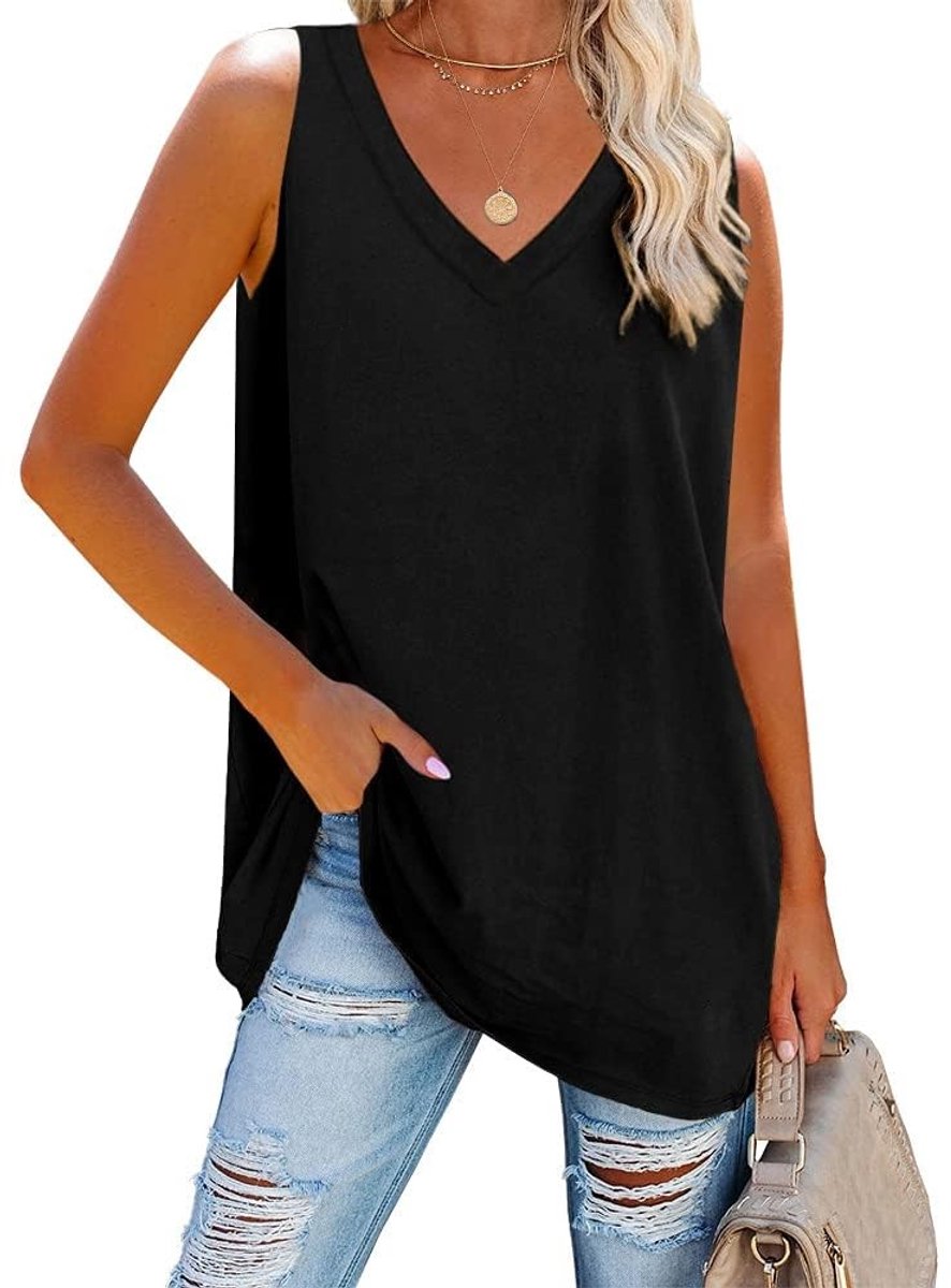 Dames Tanktop V-Hals - Zwart