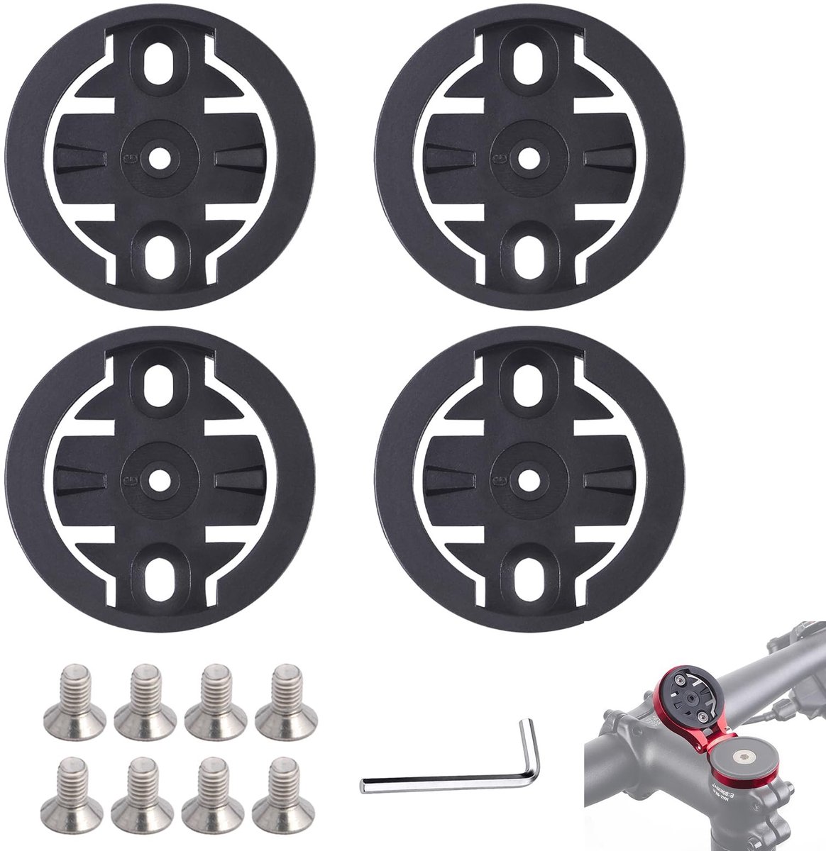 Fietshouder Set voor Garmin - 4 Stuks met Montageadapter en Gereedschap