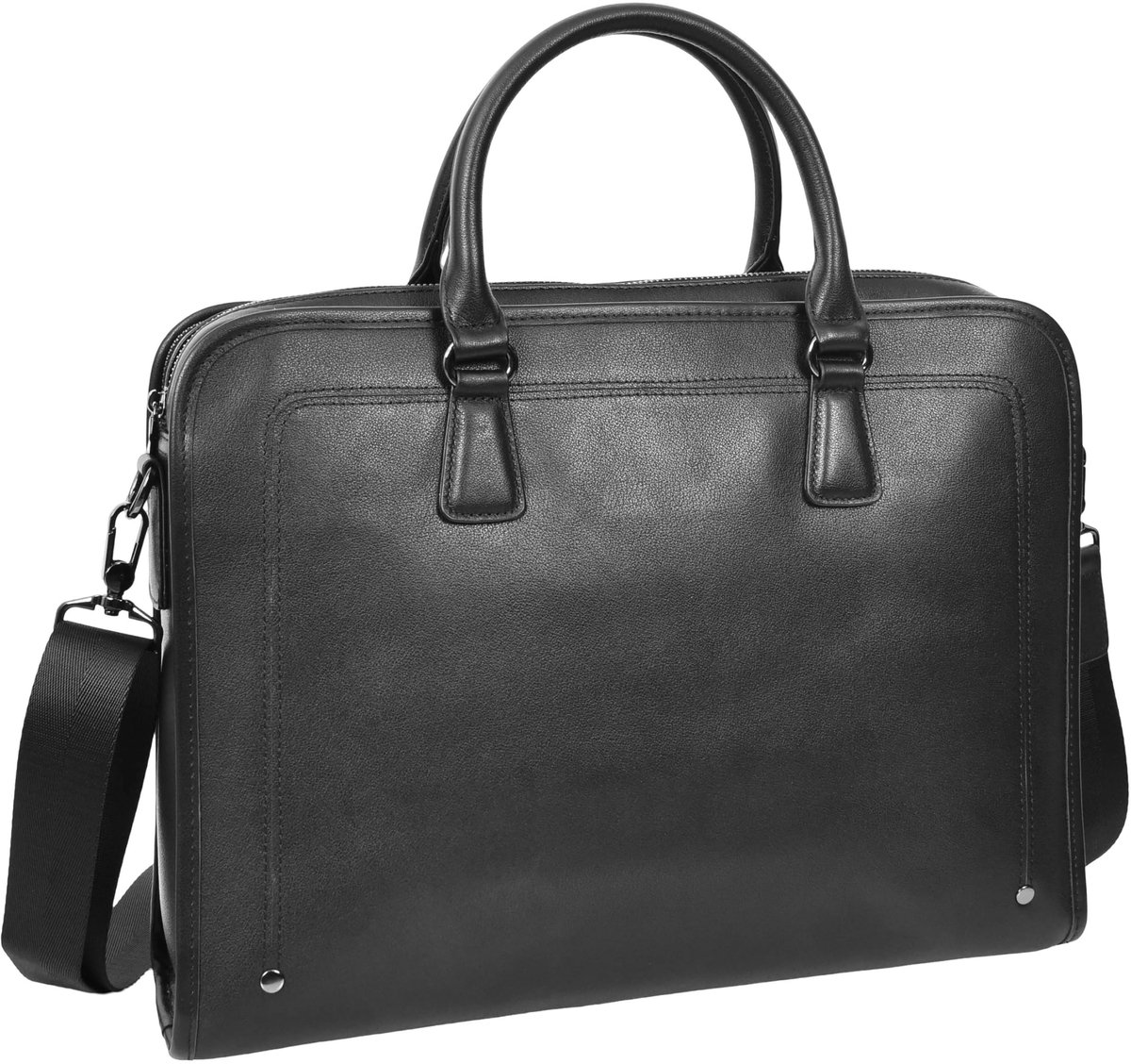 Leren Laptoptas - Multi-pocket voor zakelijke doeleinden - Zwart
