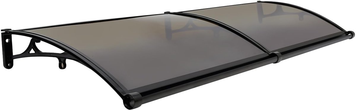 Aluminium Deur Overkapping - 200 x 60 cm - Tawny/Zwart