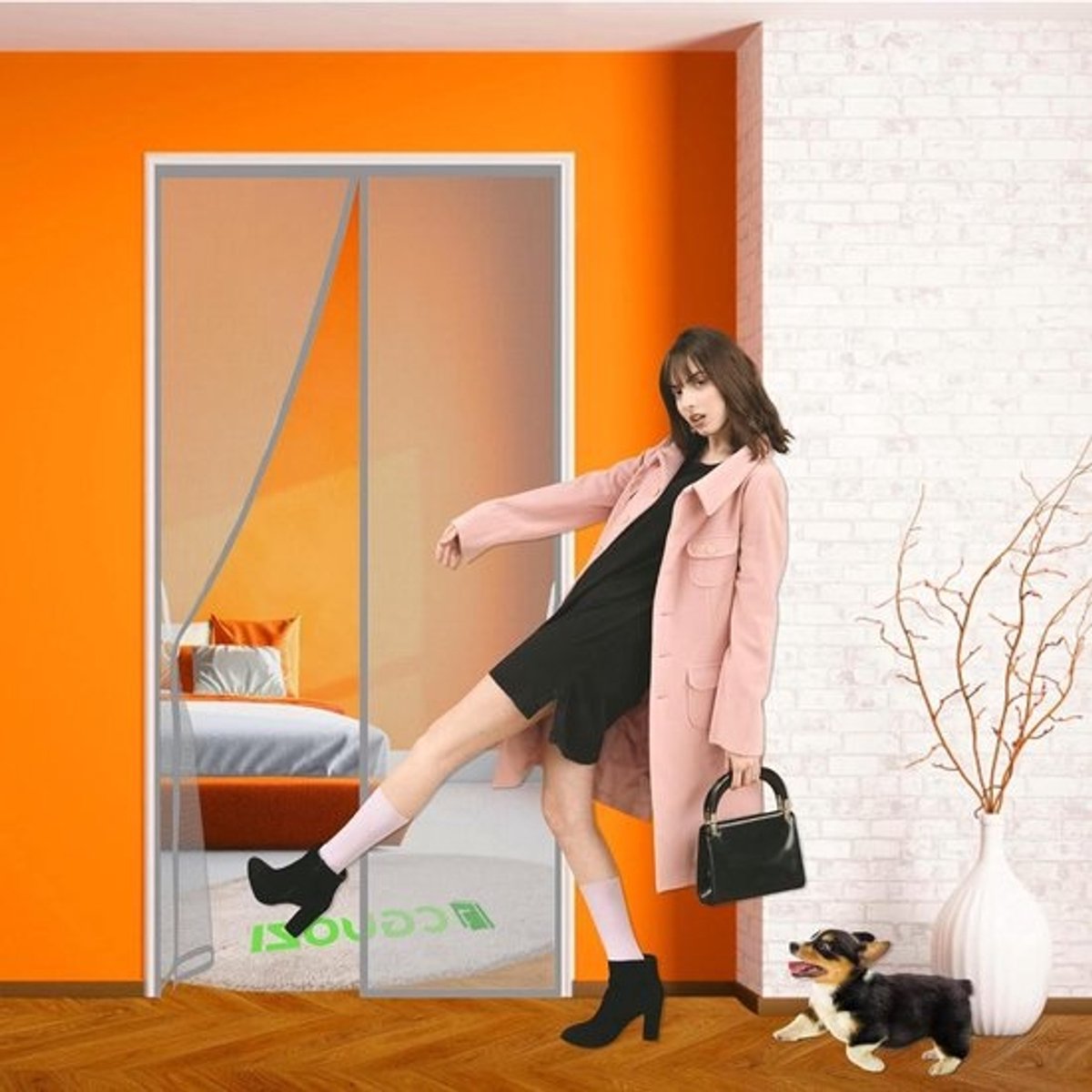 Vliegendeur Magneet - Horndeur Klamboe - Buitenlucht Binnen - Kind- en huisdierproof - 140 x 200 cm - Grijs