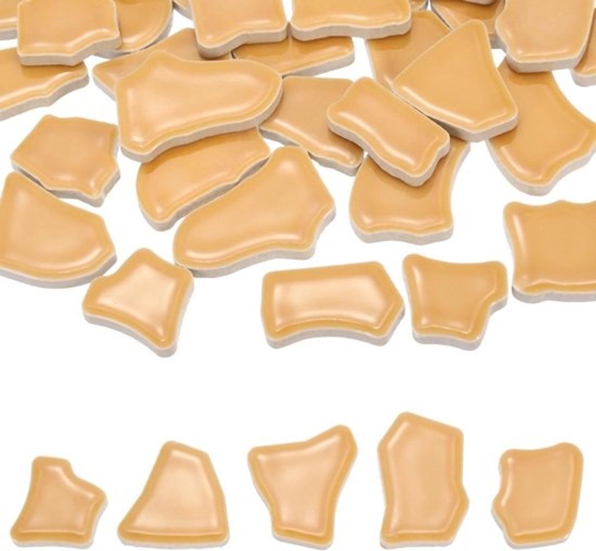 Keramiek Mozaïek Tegels - Gebroken Porselein Stukken - DIY Decoratie Maken - Onregelmatig Vormontwerp - 250 g - Lichtbruin