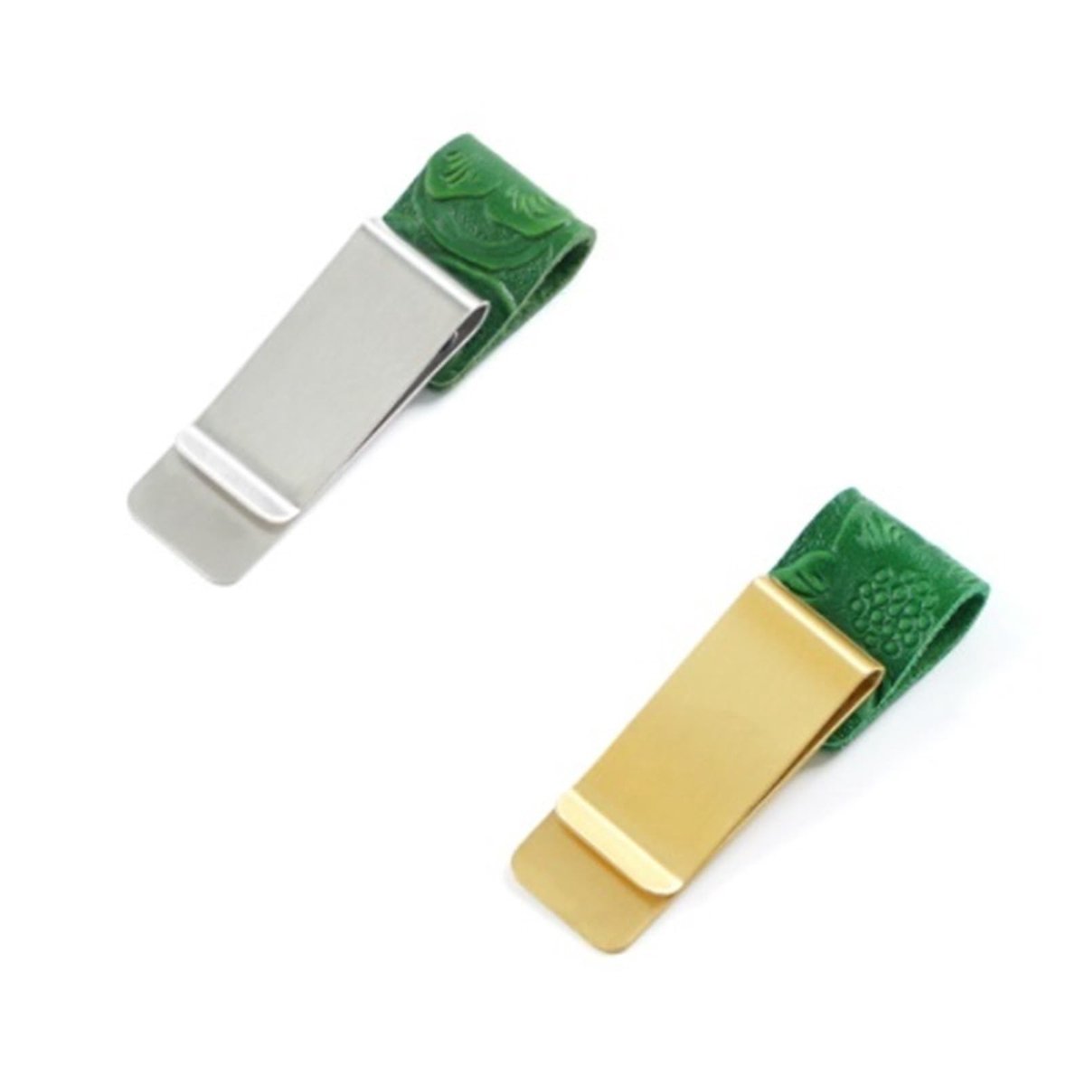 Pennenclip voor notitieboek - Messing bladwijzer met leren houder - 8 stuks