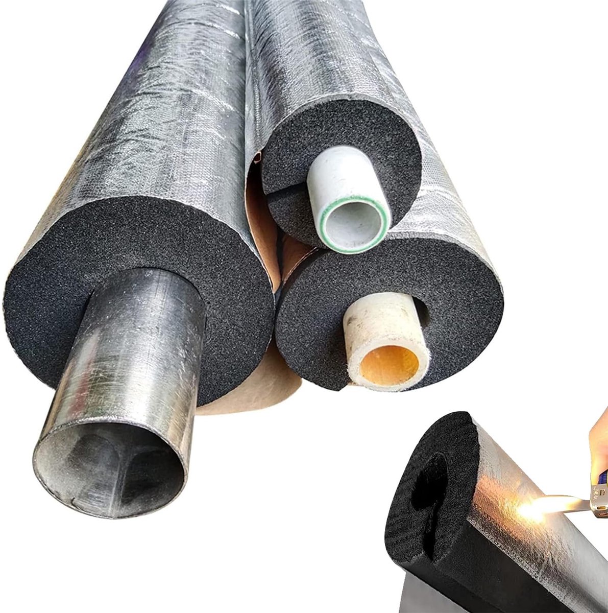 Aluminiumfolie Rubber Schuimleiding Isolatiebuis - Zelfklevend