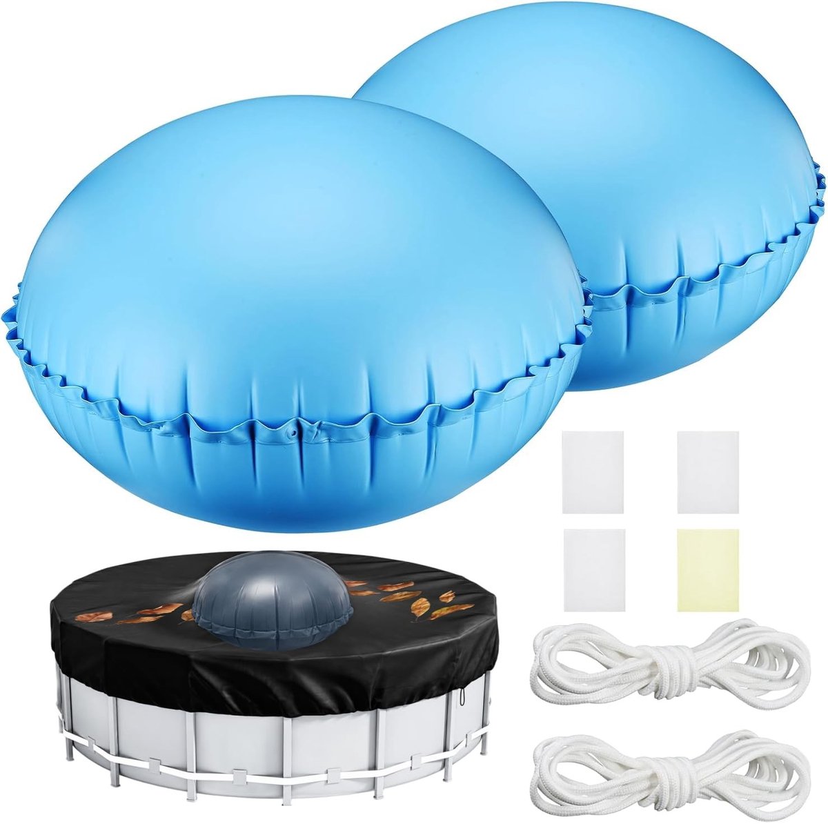 Set van 2 Ronde Winterafdekking Pads - 1,2 m Diameter met Touw