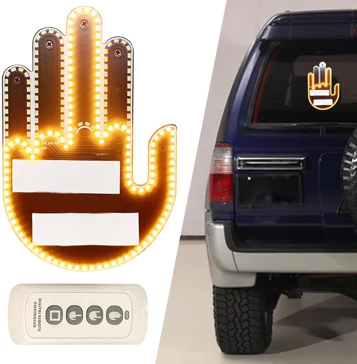 LED Vingerlamp voor auto - Met afstandsbediening