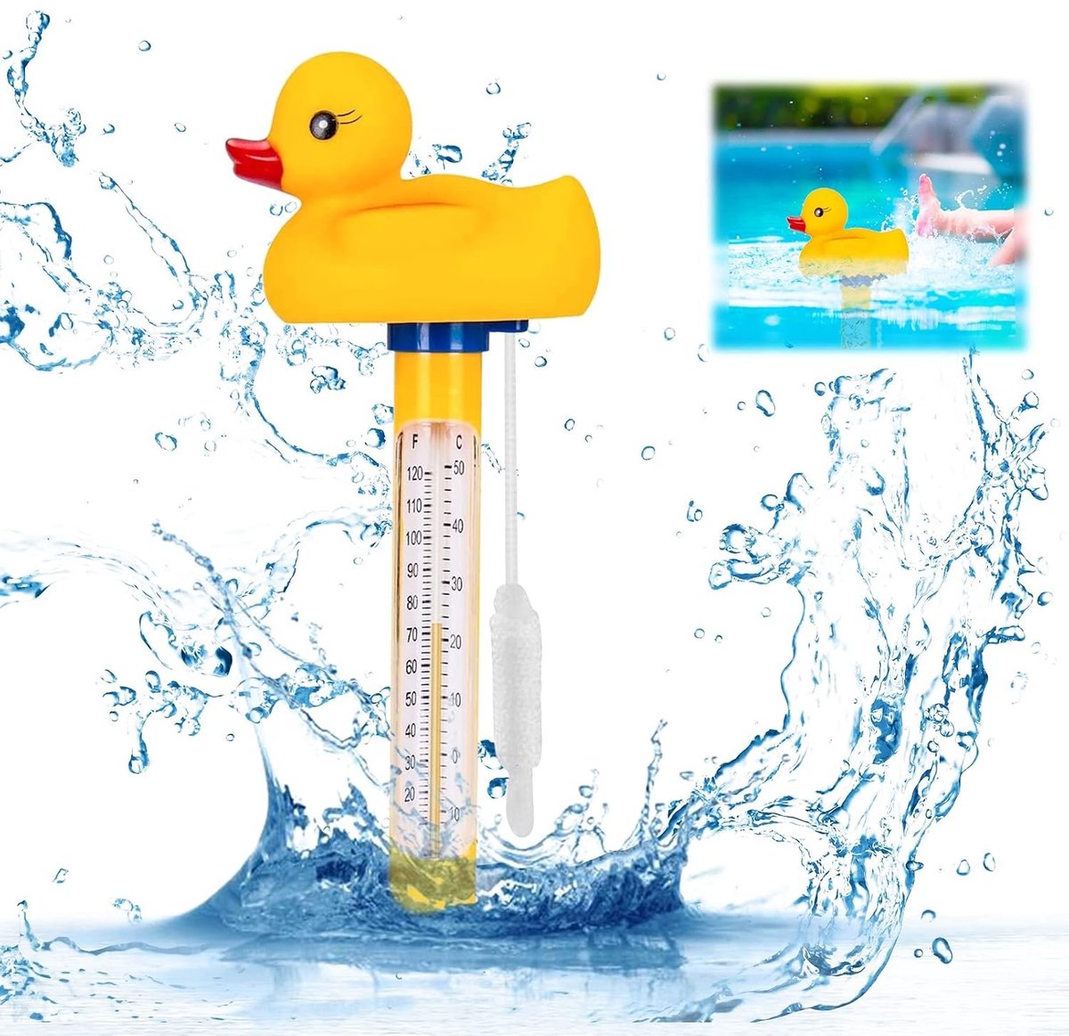 Zwevende Thermometer voor Water - Temperatuurmeter voor Zwembaden, Aquaria en Vijvers - Geschikt voor Binnen en Buitengebruik