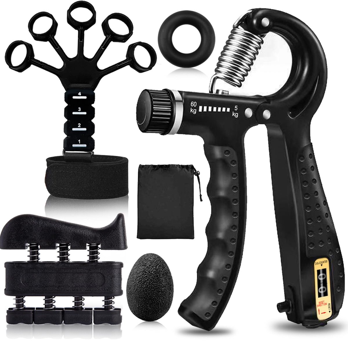 Hand oefenkit met grip trainers - 5-delig