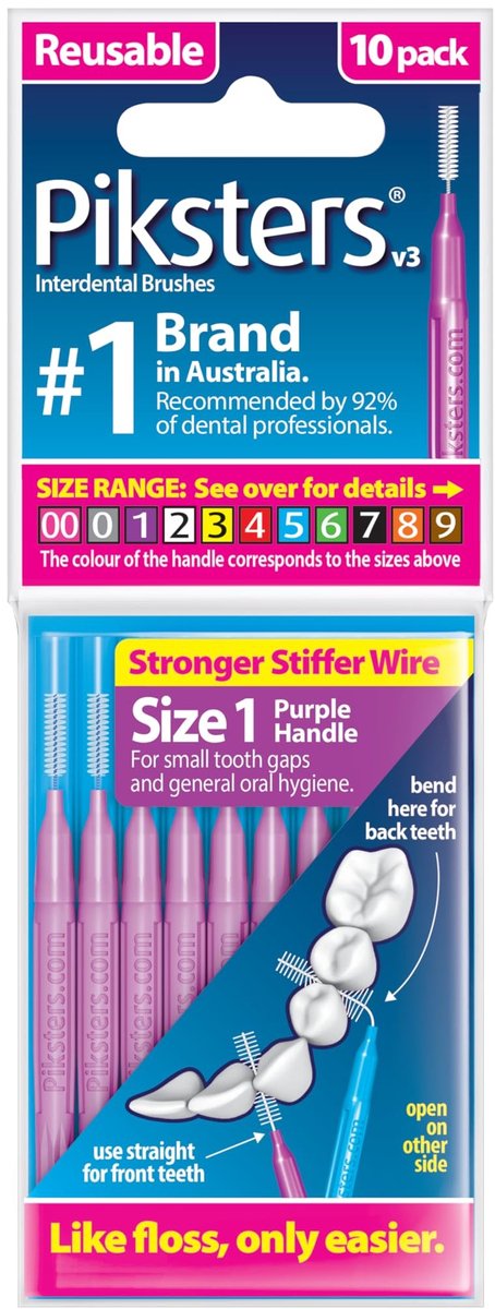 Interdentale Borstels Size 1 - Paars, 2-Pack